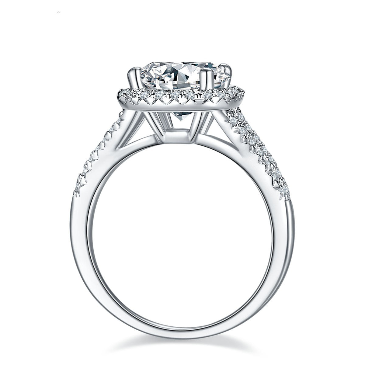 „Alorien“ Silver Plated White Gold Moissanite Ring