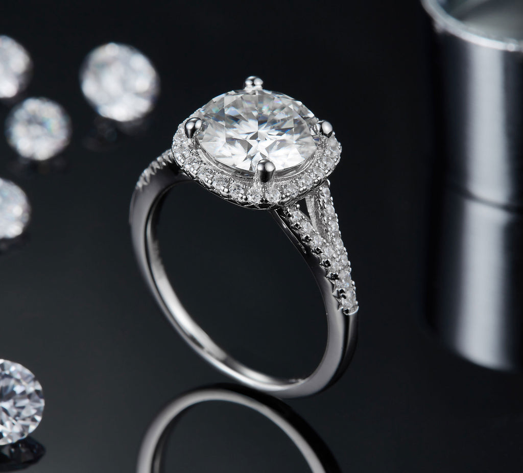 „Alorien“ Silver Plated White Gold Moissanite Ring