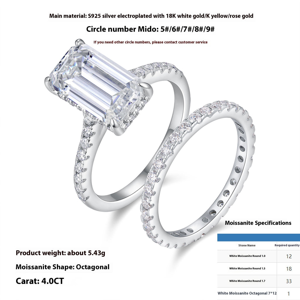 „Elyvion“ S925 Sterling moissanite Silver Ring
