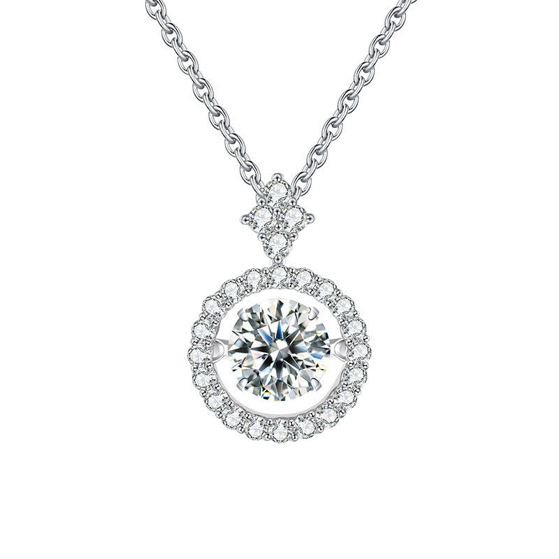 Wheel of Time Design Moissan Diamond Necklace Pendant Female