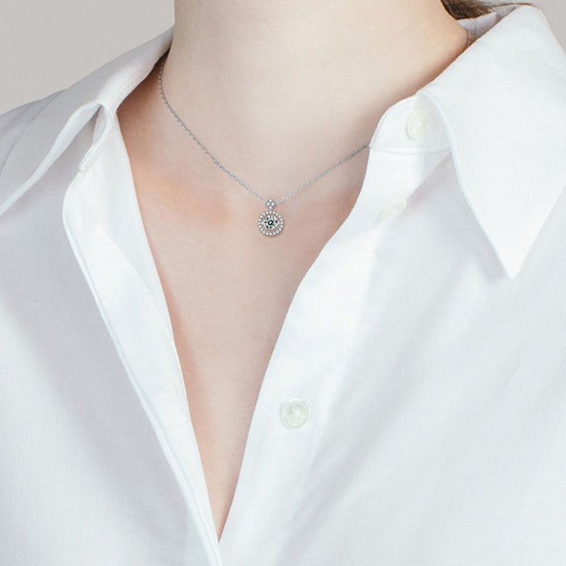 Wheel of Time Design Moissan Diamond Necklace Pendant Female