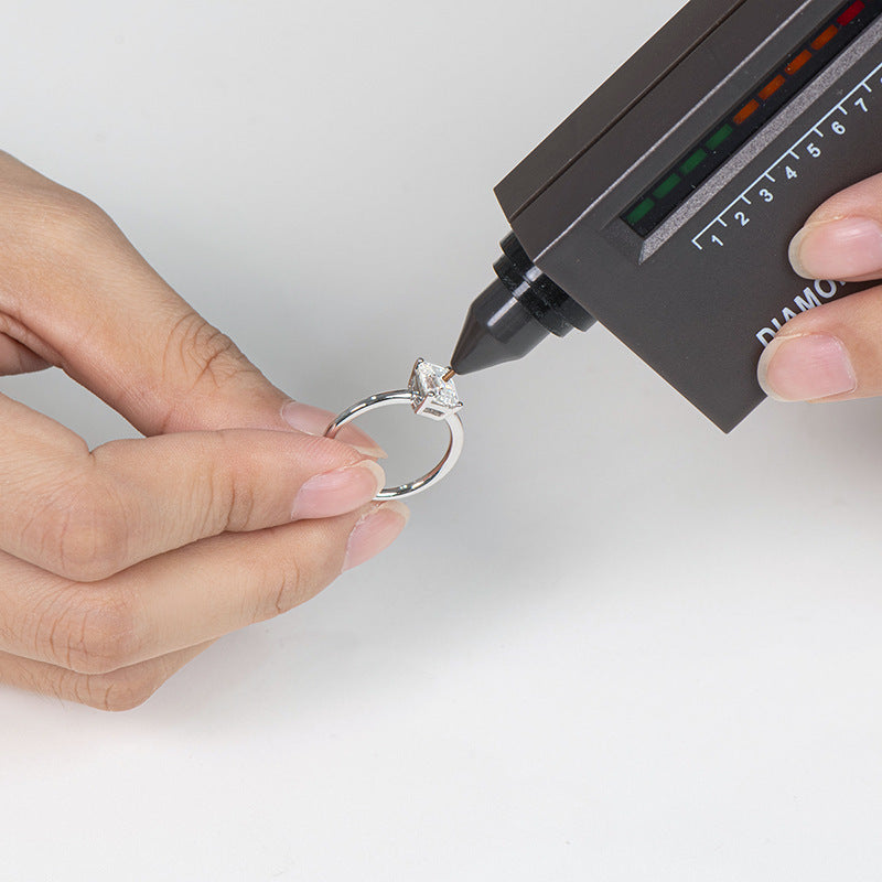 "Celinea" Moissanite Ring 925 Sterling Silver Rectangular