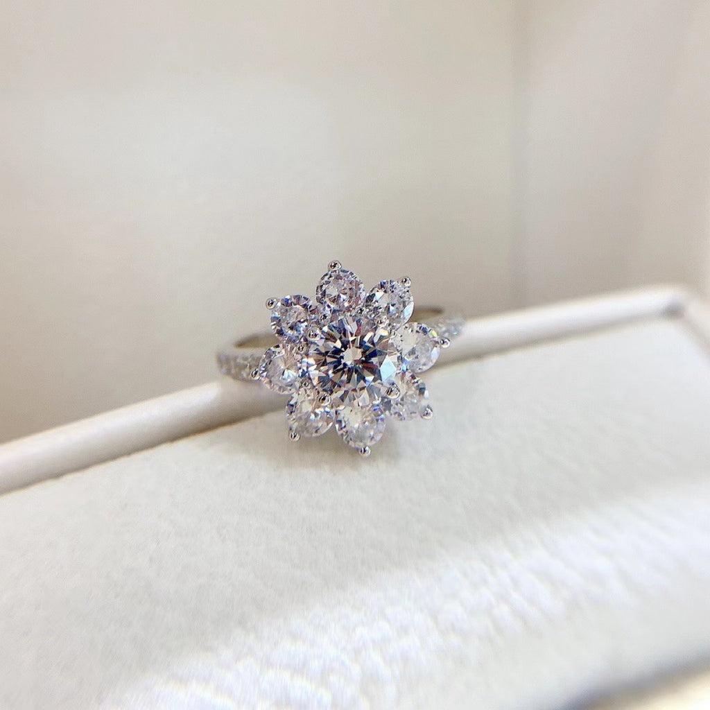 „Caelun“ Moissanite Women's Ring Sun Flower