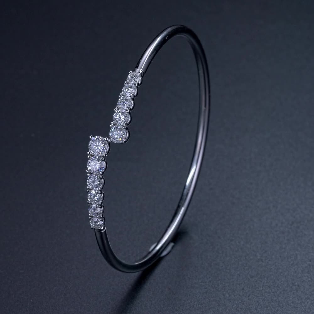 S925 Sterling Silver Moissanite Elastic Bracelet
