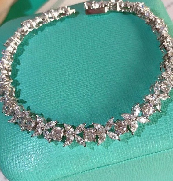 Sterling Silver Horse Eye Full Diamond Bracelet