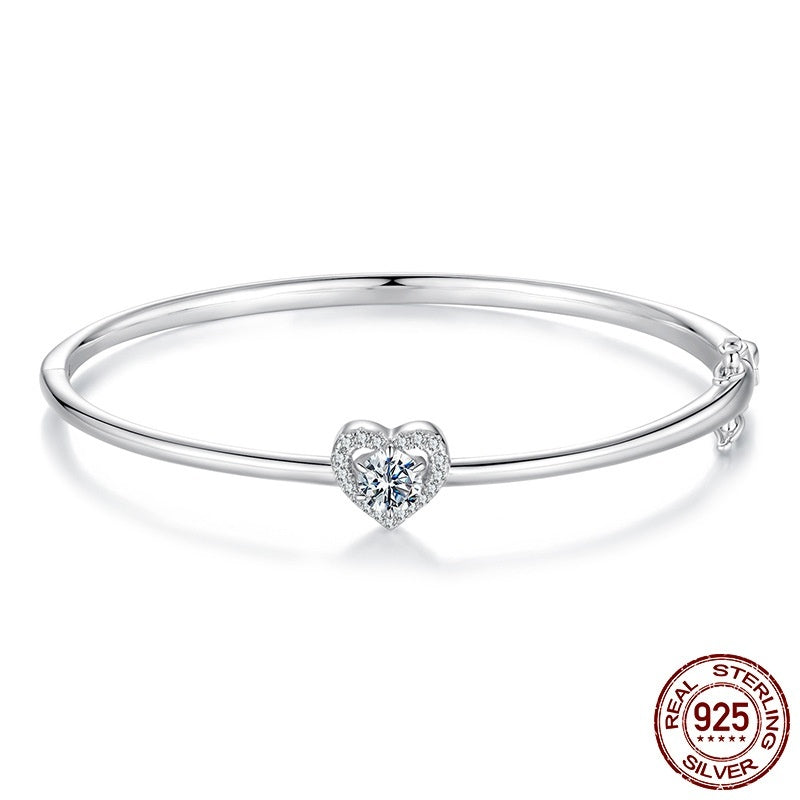 Sterling Silver Moissanite Hearth bracelet