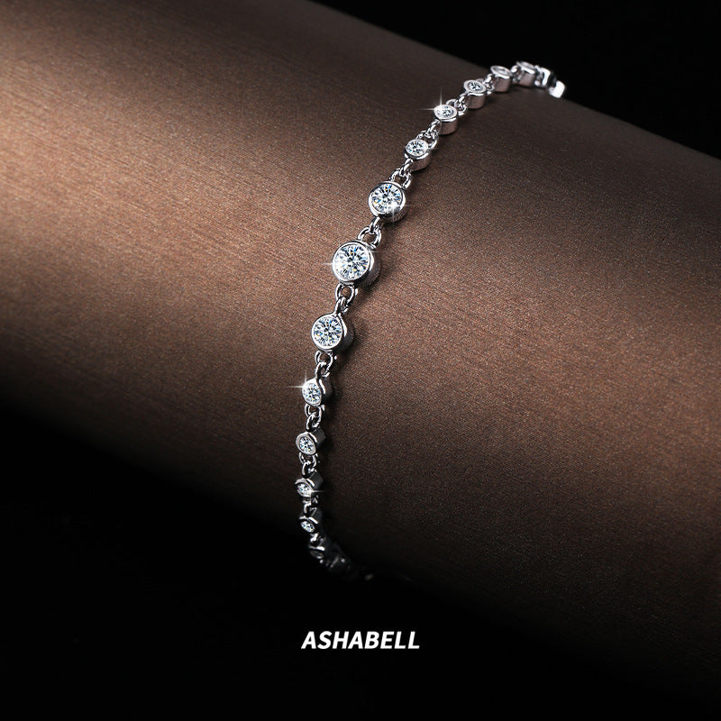 18 Gold Plated Diamond S925 Sterling Silver Bracelet