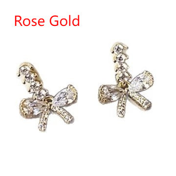 Sparking Zirconium Bow Stud Earrings Women
