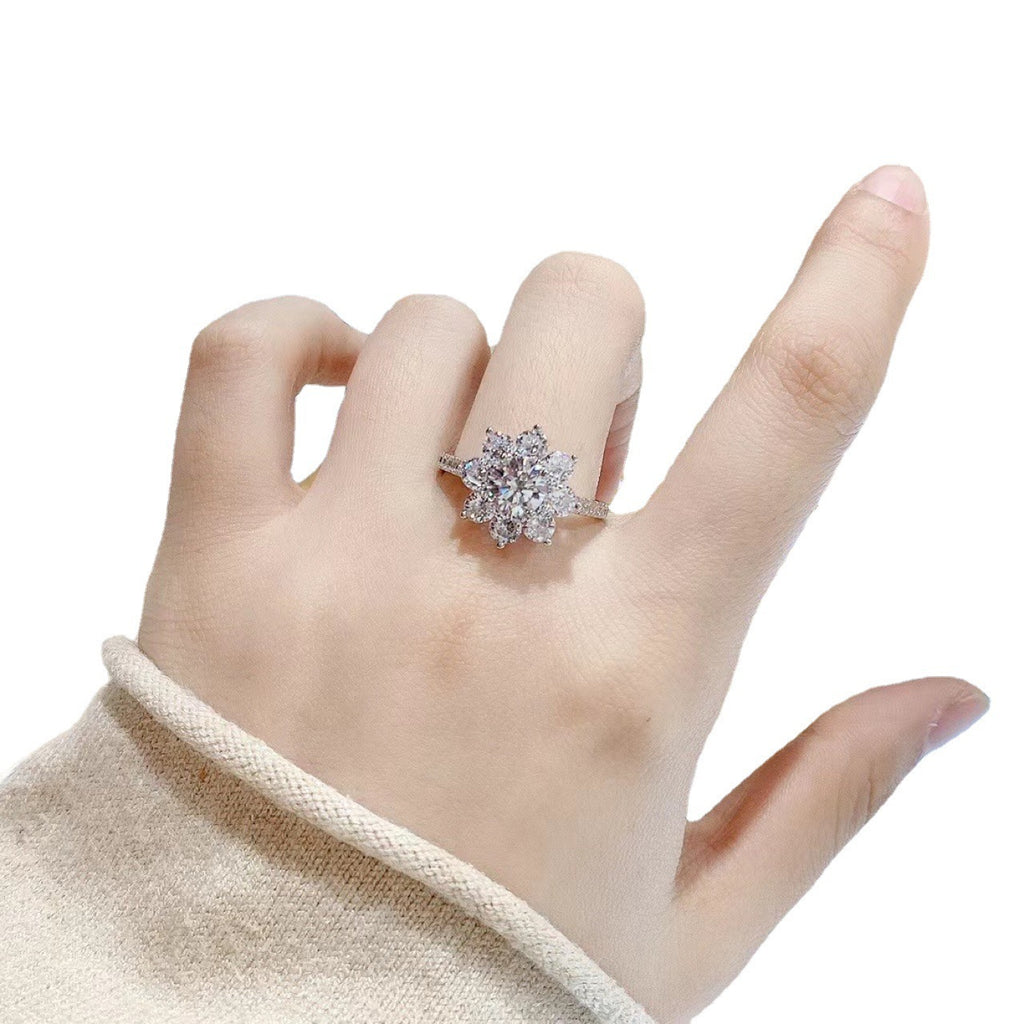 „Caelun“ Moissanite Women's Ring Sun Flower