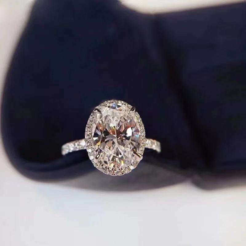 "Nova" Moissanite Big Diamond Shaped Rhinestone Ring