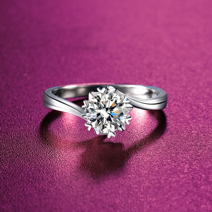 „Amarelle“ 925 Silver Mosang Stone Diamond Ring