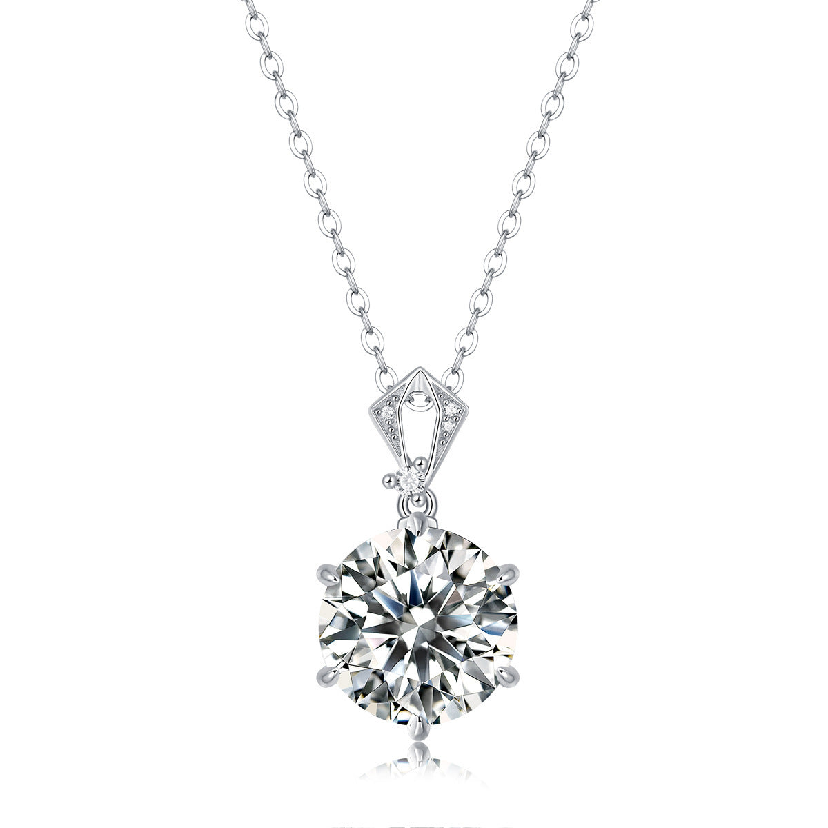 Moissanite Plain Heart Clavicle Chain Necklace