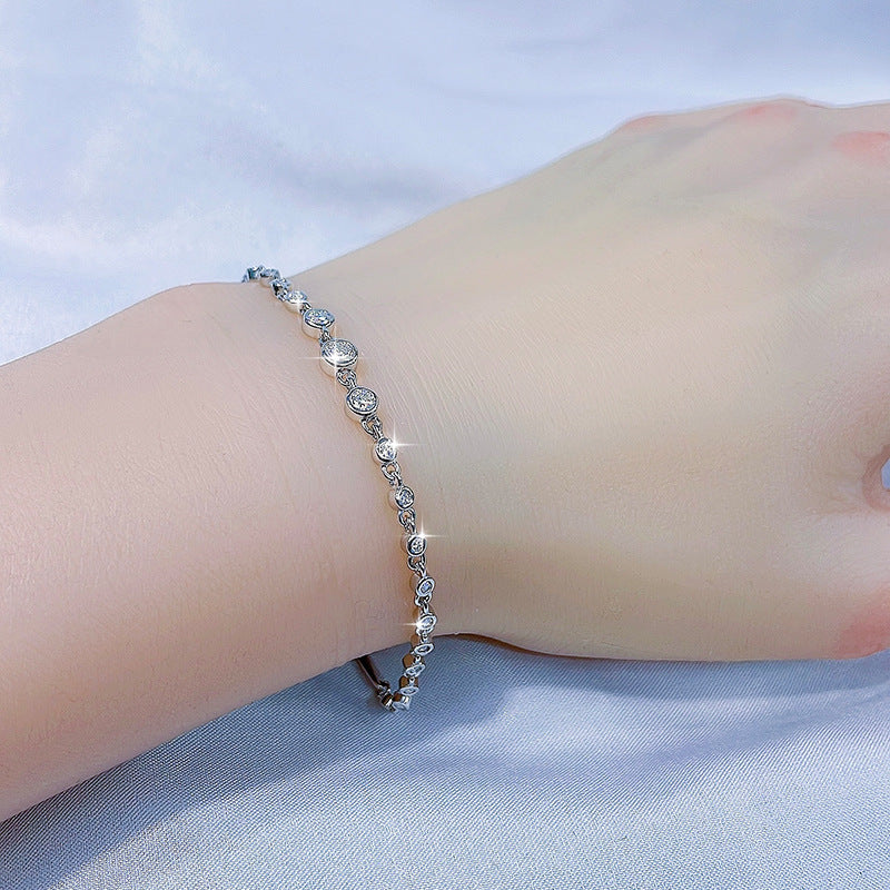 18 Gold Plated Diamond S925 Sterling Silver Bracelet
