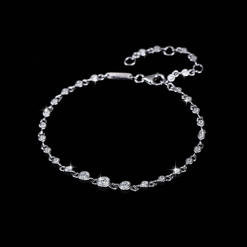 18 Gold Plated Diamond S925 Sterling Silver Bracelet