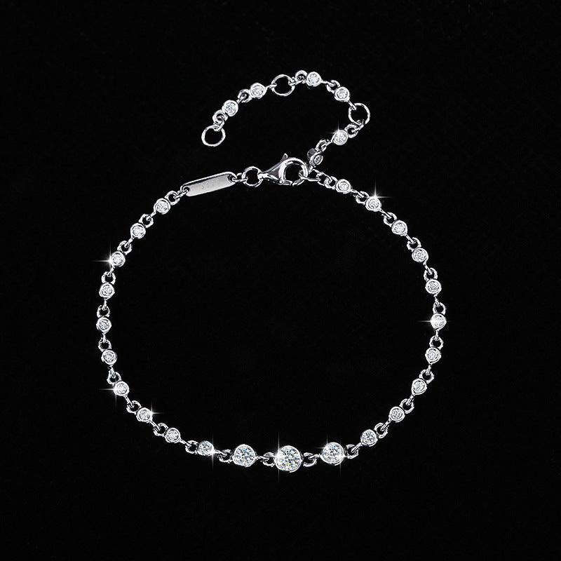 18 Gold Plated Diamond S925 Sterling Silver Bracelet