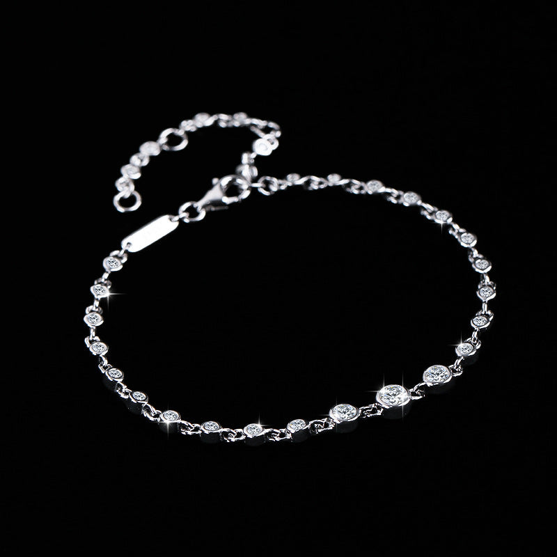 18 Gold Plated Diamond S925 Sterling Silver Bracelet