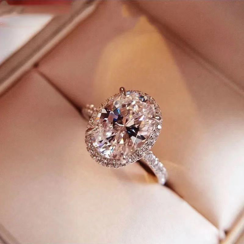 "Nova" Moissanite Big Diamond Shaped Rhinestone Ring
